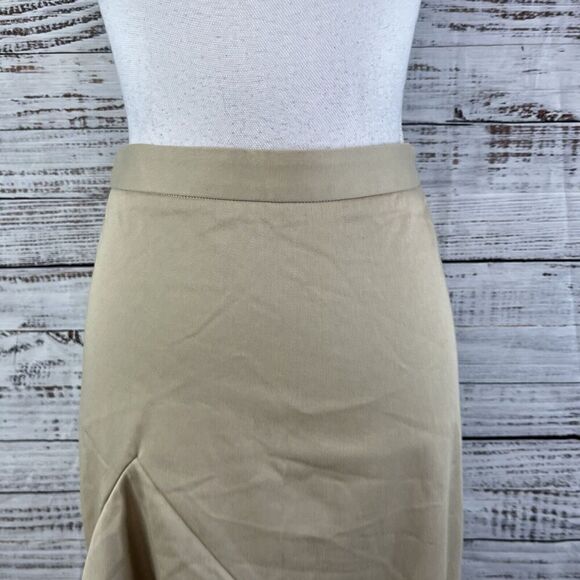 Banana Republic Skirt size 0 Khaki A Line Flared Stretch Modest Peasant High Low - Picture 4 of 10